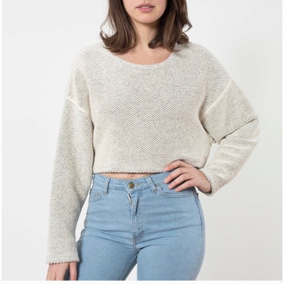 American Apparel reversible tan and grey sweater - Picture 2 of 5